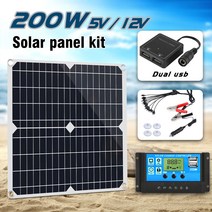 휴대용발전기 500W 휴대용 발전소 발전기 655Wh 가정 지원 200W 태양 전지판 장비, C: 200W 태양광 패널 키트만, 1개