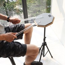 리얼 드럼패드 연습용 재즈 운동 위한 스탠드가 있는 8인치 회색 고무 나무 소음방지 훈련, 없음