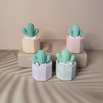 선인장 화분 실내 석고방향제 디퓨저 리필오일 5ml scent 집들이 퇴사 선물, 상탈, 핑크