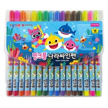 종이나라 핑크퐁 상어가족 나라싸인펜 16색, 혼합 색상, 6세트