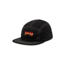 THRASHER 스티치 플레임 로고 캠프캡 블랙