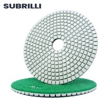 콘크리트폴리싱 Subril-125mm 다이아몬드 연마 패드 5 인치 유연한 흰색 그리닝 디스크 화강암 대리석 석재 콘크리트 바닥 샌딩 디스크, Grit 800 1piece, 05 Grit 800 1piece