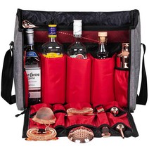 Jillmo 여행용 바텐더 백 40.6cm(16인치) 휴대용 칵테일 쉐이커 세트 백-그레이 (가방만 해당), Bartender Bag only