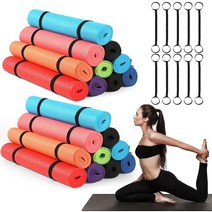 Hiboom40팩 요가 매트 벌크 172.7 x 60.9 x 0.4cm(68 x 24 x 0.16인치) 요가 패드 휴대용 스트랩 포함 두꺼운 피트니스 운동 매트 미끄럼 방지