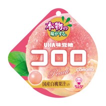 UHA 미카쿠도 코로로 복숭아맛 젤리, 40g, 6개