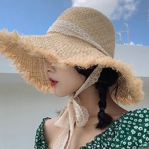 미스틱앤코 여름모자 레이스모자 레이스라피아햇
