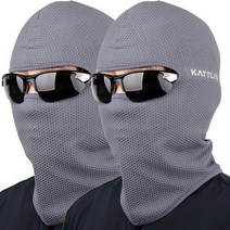 카투스 라인Z 1+1 전체메쉬 여름 냉감 복면 바라클라바 스포츠마스크 파크골프, 그레이+그레이