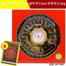 풍주지리 나침반 나경 패철 순동 고정밀 오행 팔괘 윤도, W.3 인치 12층 구리 벽돌   통합 팀