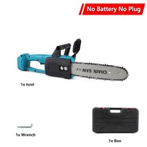 충전컷소 고출력 절삭공구 무선 전기 톱 체인톱 브러시리스 모터 목공 벌목 커터 마키타 18V 배터리용 가지치기 정원 도구 12 인치, [01] No battery no plug, 01 No battery no plug