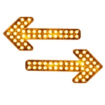 야간 화살표 작업 우회 지시등 도로공사 유도등 후미, 60cm 투명 6램프 구슬 12V 세트
