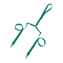 [패피퍼피] 강아지 소형견 중형견 꼬이지 않는 360도 회전 쌍리드줄, 딥그린