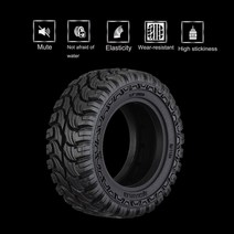RC카타이어 dj trx-4m bronco fcx24 118 124 rc 자동차 휠 업그레이드 부품 용 스폰지 폼 라이너가있는 1.3 인치 진흙 우림 크롤러 타이어 mt, dj-1126eg 4개