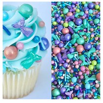 Manvscakes 홈베이킹 스프링클 머메이드 퍼플 113g Mermaid Sprinkles Cupcake Cake Purple