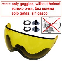 스키 스노우보드 헬멧 용품 바이저 고글 LOCLE 업그레이드 남녀공용 어린이 초경량 스케이트보드 오토바이 스노모빌, 19.Only Yellow Lens - S 5254cm