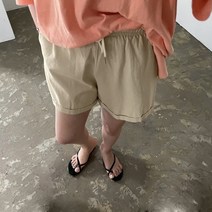 [비비애르] 모던 롤업 스트링 밴딩 코튼 반바지 3부 여름팬츠 비비드 데일리 휴가룩