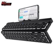 rk925 royal kludge 접이식 미니 기계식 키보드 blutooth 무선 usb 유선 68 key gamer keyboards for travel laptop phone, 검은색, 빨간 스위치