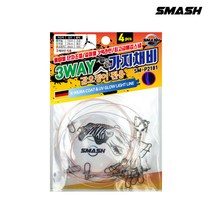 [스매쉬] 3색라인 갑오징어 가지채비 단차조절 15cm 25cm 40cm, 1개