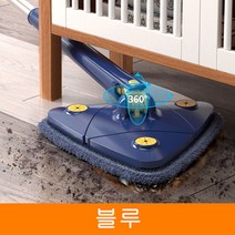 업그레이드된 360도 회전 가능 삼각 밀대걸레+리필 걸레 1P 2P 3P세트, 블루, 3P