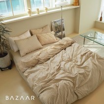 모노체크 이불베개커버세트+홑겹매트리스커버(SS)
