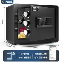 미니금고 돈통 소형 가정용 사무실 도난 방지 스마트 와이파이 금고 금괴, 30cm-노블블랙 지문+비밀번호+와이파이