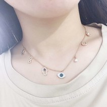 패션 목걸이 펜던트 여성용 유행 액세서리 swa 원래 보석 이름 매력 매직 아이 팜 이름 클래식 크리스마스 선물