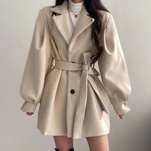 루즈 벌룬 하프 트렌치 코트 하늘비즈 C13 K324K600