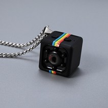 홈캠 초소형 소화질 카메라 가정용 CCTV 무선 목걸이, 블랙 카메라