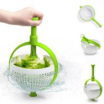 Agsperli 대용량 야채탈수기 샐러드 스피너 야채 탈수기 주방 물빠짐바구니, 그린+화이트