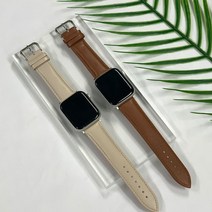 데이커버 애플워치 호환 가죽 스트랩 밴드, 카멜