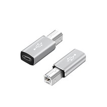 USB b to Type-c 어댑터 그레이 (2팩) 스퀘어 프린터 B 수-USB C 암 OTG 확장 커넥터 스캐너 오디오 인터페이스 미디 키보드 및 전자 디지털 피아노.