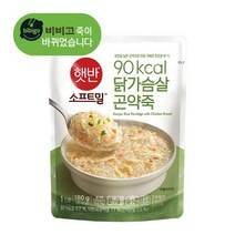 햇반소프트밀 닭가슴살 곤약죽 180g X 8봉, 8개