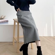 여자 일자치마 정장 무지 백밴딩 롱스커트