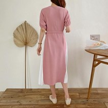 사선 배색 원피스 1073752DRESS 쉬폰 레이스원피스 블랙 Black 핑크 Pink 소라 Sky Blue 캐주