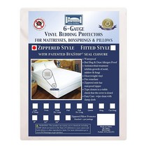 Bargoose Home Textiles Inc. Bargoose | 지퍼가 달린 캘리포니아 킹 매트리스 커버 | 비닐 침대 프로텍터 | 방수 소재 | 프리미엄 박스 스프링 케이, 7 Deep, Twin