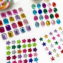 큐빅스티커 비즈스티커 접착비즈 보석스티커 꽃 사각 타원 입체 다꾸, 별