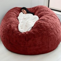 부드럽고 따뜻한 7 피트 183x90cm 모피 대형 이동식 세탁 가능 빈백 침대 커버 편안한 거실 가구 레이지 소파 코트, 21 wine red 150cmX75cm