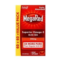 쉬프 메가레드 수퍼 오메가-3 크릴 오일 350mg 3X 모어 퓨어 120소프트젤 2팩 Megared Krill Oils