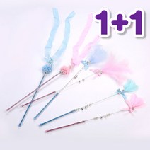 1+1 총6개 고양이 장난감 낚시대 카샤카샤 고양이용품, 핑크1세트(3개), 베이비핑크1세트(3개)