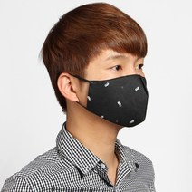 3겹 블랙 깃털 패턴 필터 면마스크 슬세권룩 초미세먼지 시험기간 황사 알러지방지 건강관리 집청소