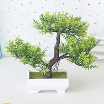 야자수 조화 남천나무 인공 식물 분재 나무 소나무 나무 냄비 가짜 식물 홈 정원 테이블, 소나무 녹색
