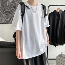 남자 여름 캐주얼 상의 오버핏 티셔츠 학생 데일리룩 남학생데일리룩 옷 남자 반팔티 룩코디