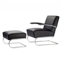 토넷 캔틸레버 안락의자 암체어 1인 소파 서재 라운지 체어 Thonet S411, PU가죽