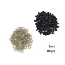 100pcs 10mm 안구 인형 액세서리 검은 플라스틱 플러시 안전 눈 Amigurumi, 8mm 100pcs