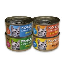 프로베스트 캣푸드 고양이 간식캔, 참치 + 게맛살 혼합맛, 40개