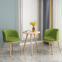 원룸 미니 원형 2인용 티 테이블 세트 2인 원목 우드 패턴 식탁 베란다 거실 커피, H