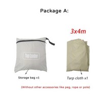 우주로직 풋프린트/그라운드시트 34 33 블랙 코팅 방수포 스크린 그늘막 캠핑 타프 방수 야외 방수포 쉼터 양산 플라이 시트 천막 50, only tarp A 3x4m