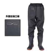 남녀 공용 방수 허리 장화 낚시 바지 모내기 갯벌 체험, D.39야드, U.(허리)85메쉬블랙지퍼포켓