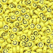 달자샵 100P+100P 대용량 알록달록 컬러 포인트 귀여운 스마일 비즈 DIY 아크릴 비즈