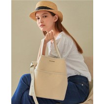 22SS [GENIE] 아이보리 캔버스 아이보리 배색 로고 스트랩 숄더백 JLBA2E556I2