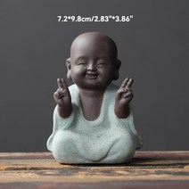 납골당 봉안당 꾸미기 장식 소품 미니어처 꽃 미니어쳐 수목장 검은 도자기 불교 승려 인형 부처님 동상 조각 요정 품 명상 홈 정원 docor, 주황색